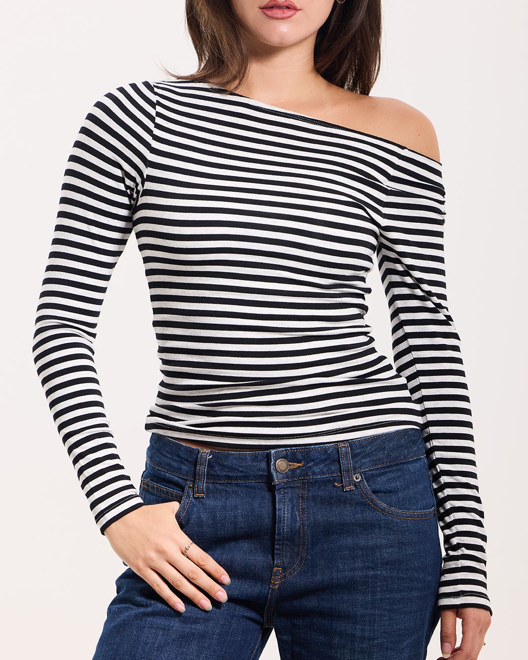 Striped Asymmetric Long Sleeve