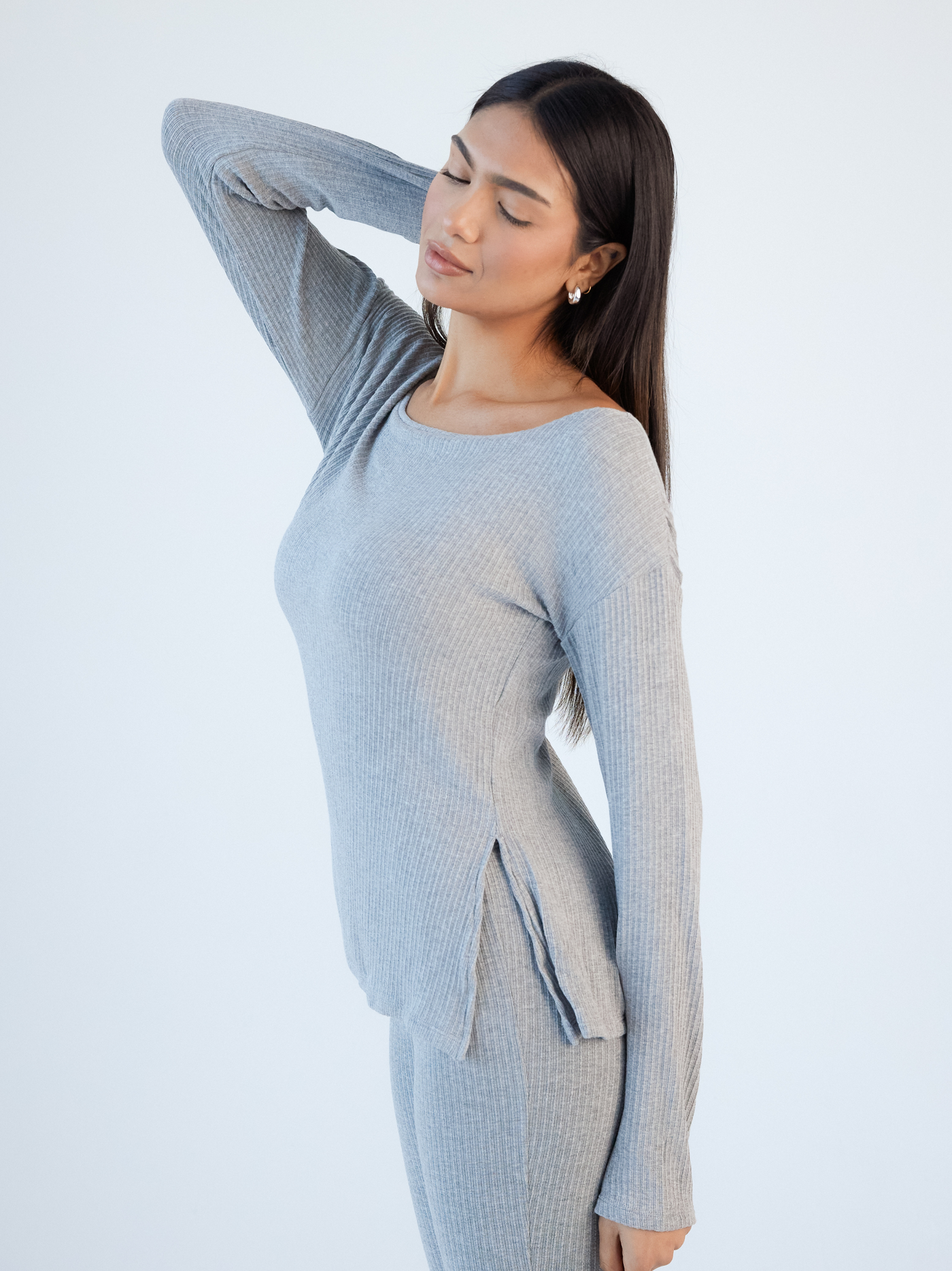 Smooth Boat Neck Long Sleeve Top