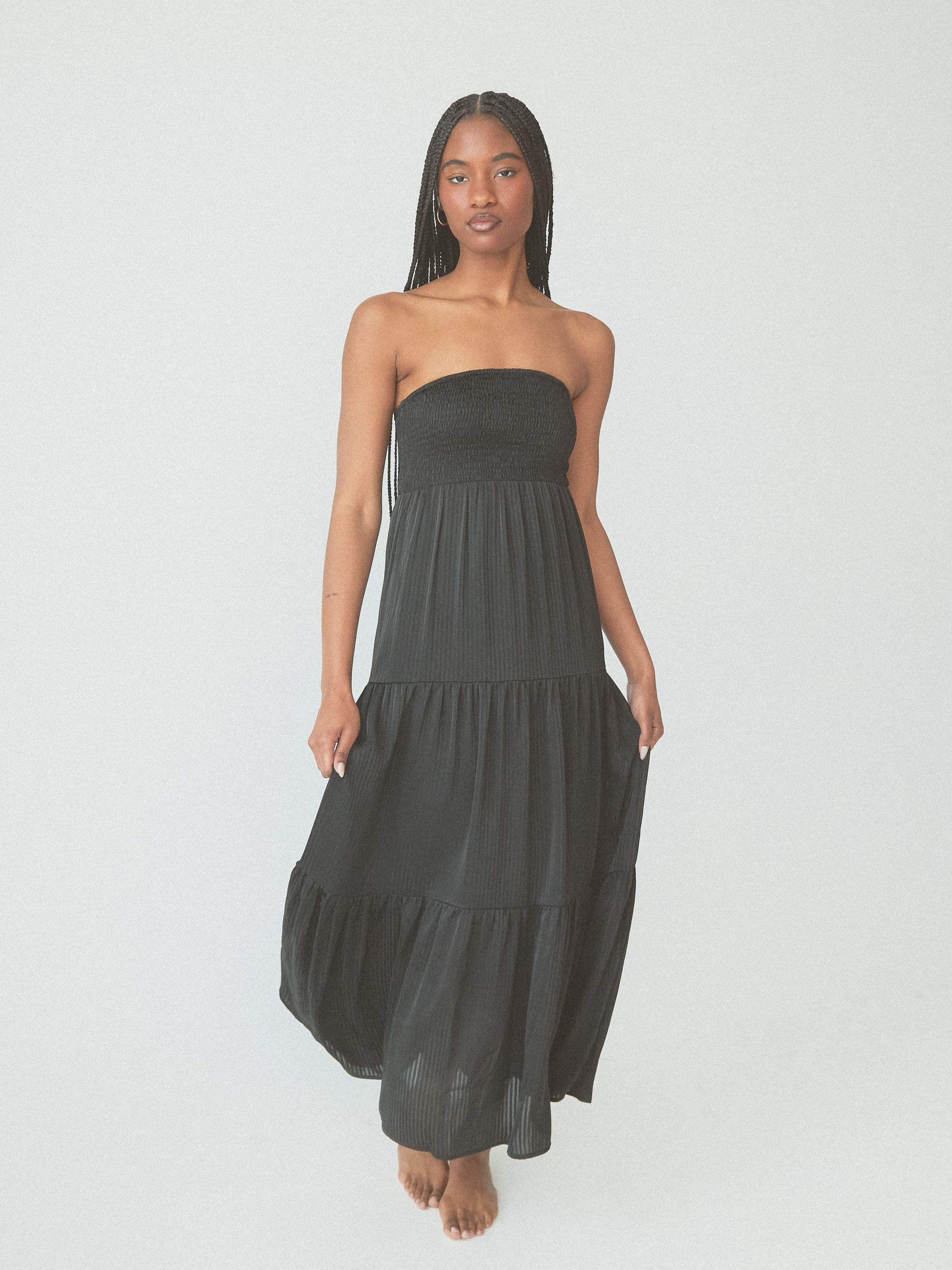 Black tube top dress on sale