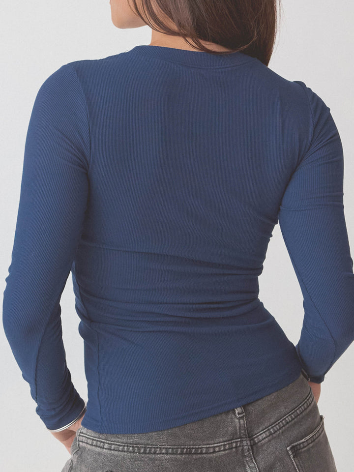 Ribbed Crew Neck Long Sleeve