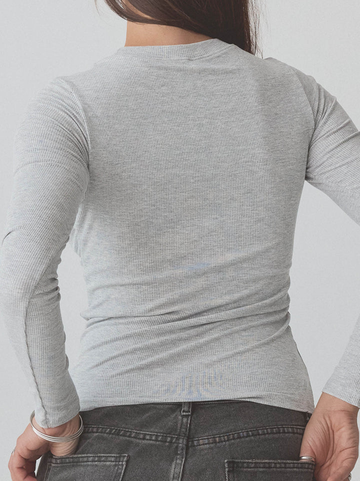 Ribbed Crew Neck Long Sleeve