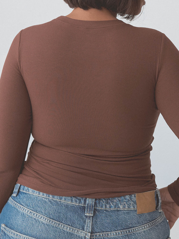 Ribbed Crew Neck Long Sleeve