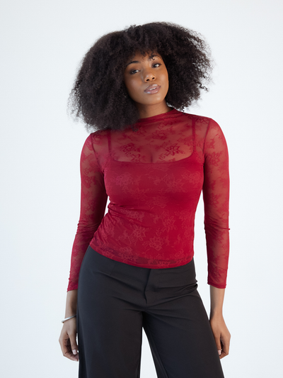 Two Piece Lace Long Sleeve Brami