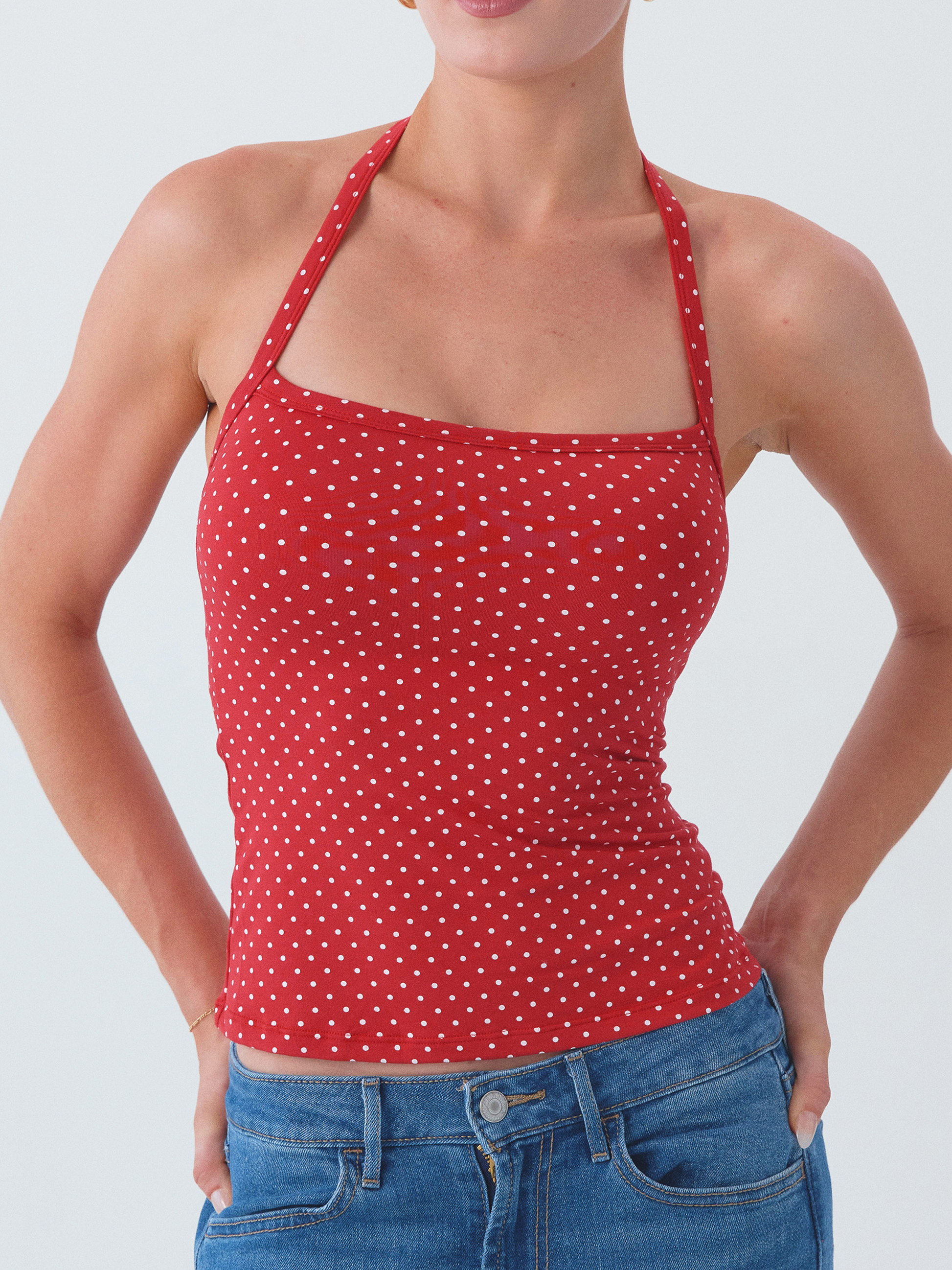 --Red and White Polka Dot