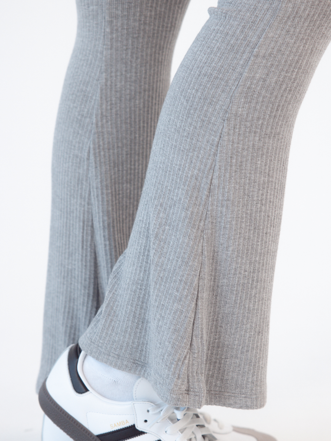 Soft Ribbed Knit Lounge Flare Pants