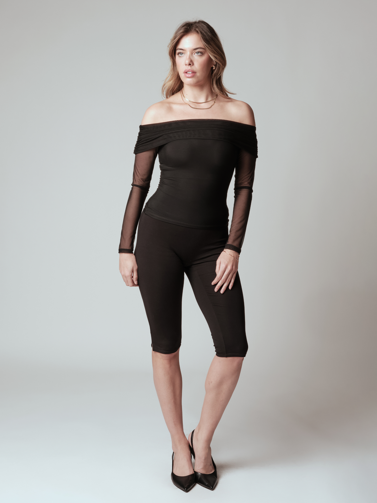 Mesh Fold Over Long Sleeve – Klassy Network