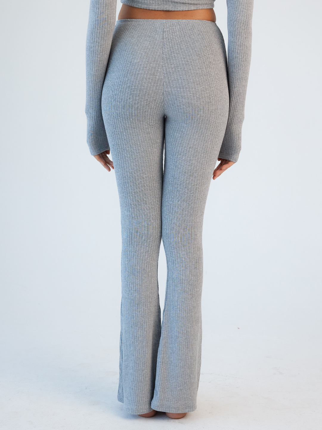 Soft Ribbed Knit Lounge Flare Pants Klassy Network