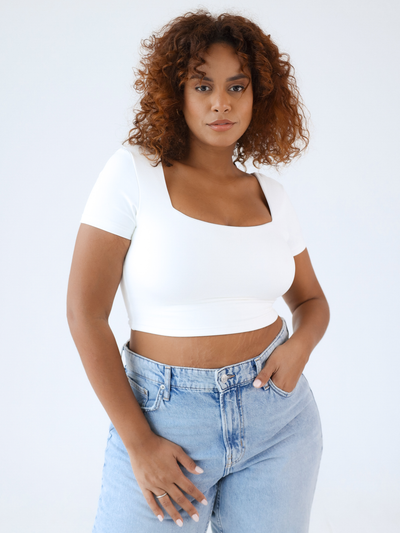 Short Sleeve Square Neck Brami (Crop)