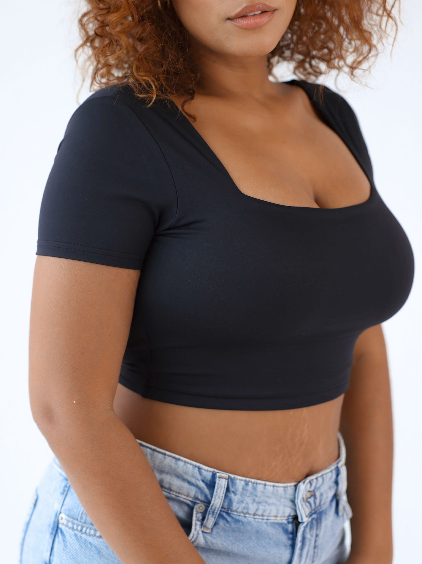 Short Sleeve Square Neck Brami (Crop)