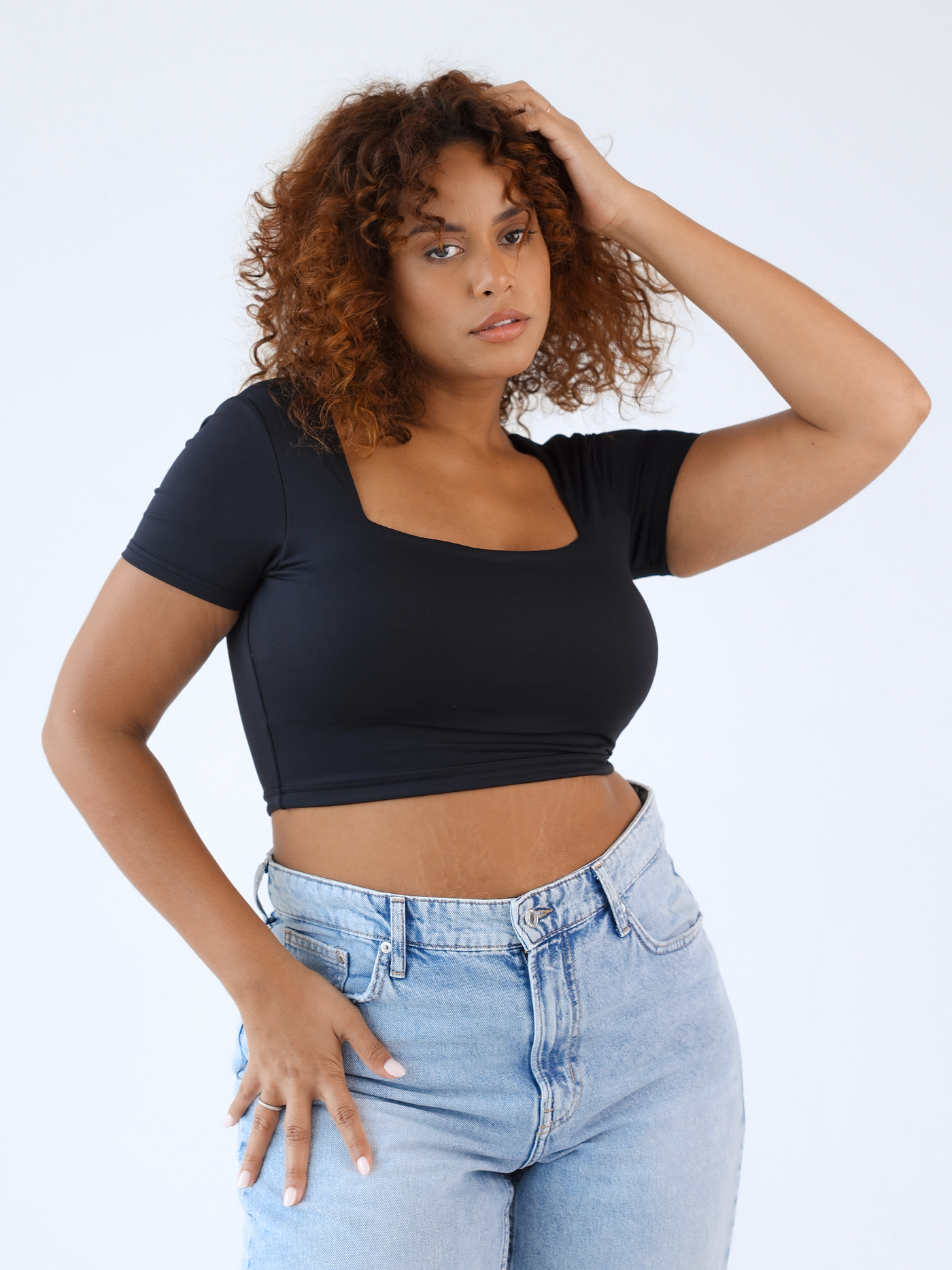 Short Sleeve Square Neck Brami (Crop)