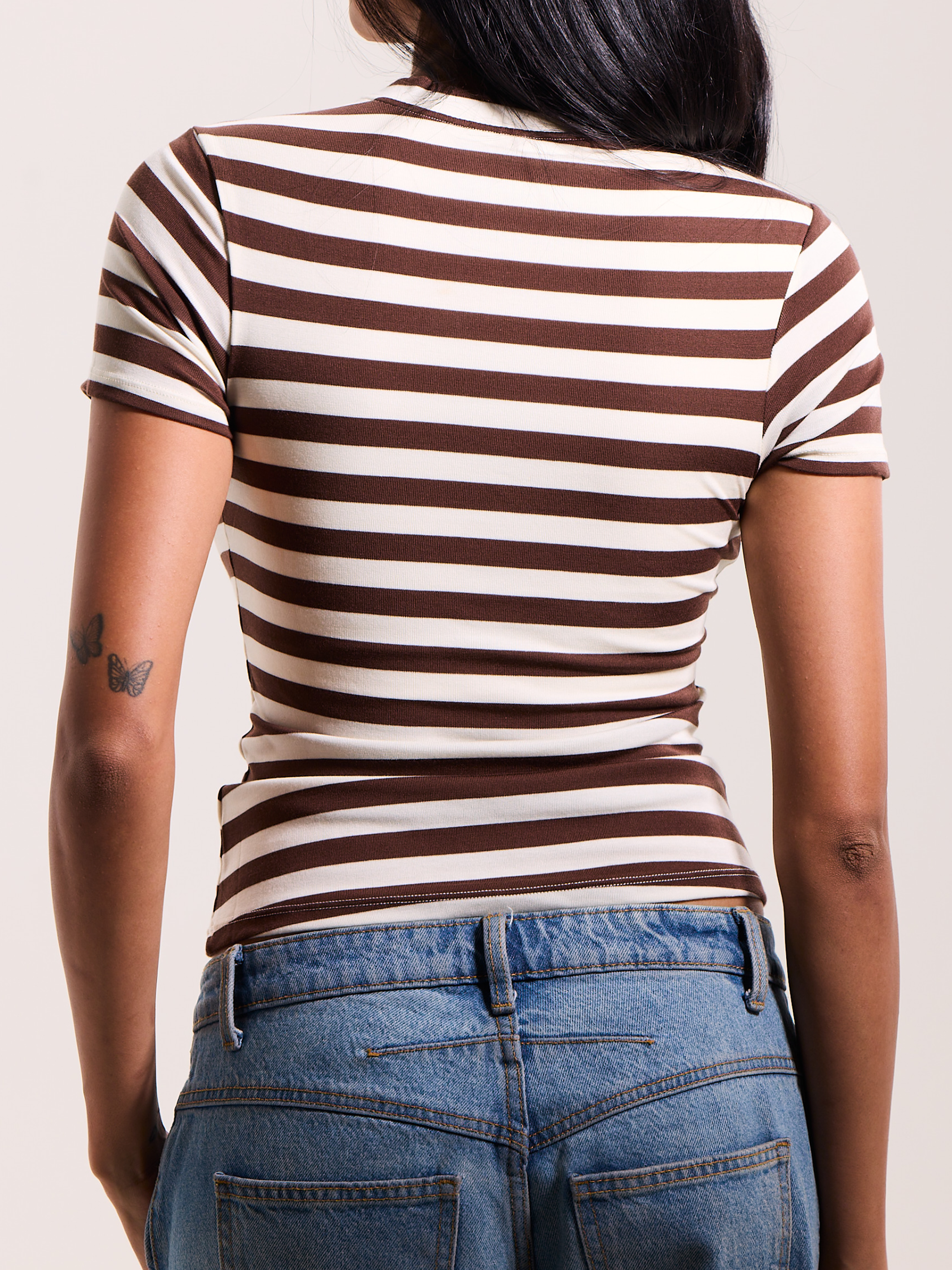 --Brown and Cream Stripes