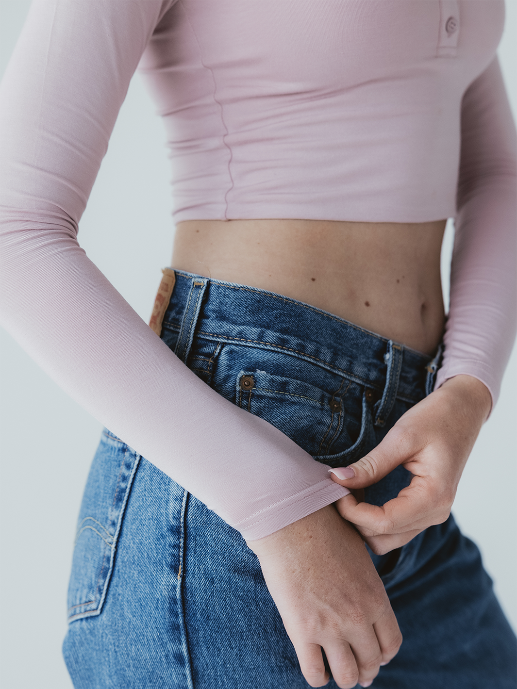 Long Sleeve Henley Brami (Crop)