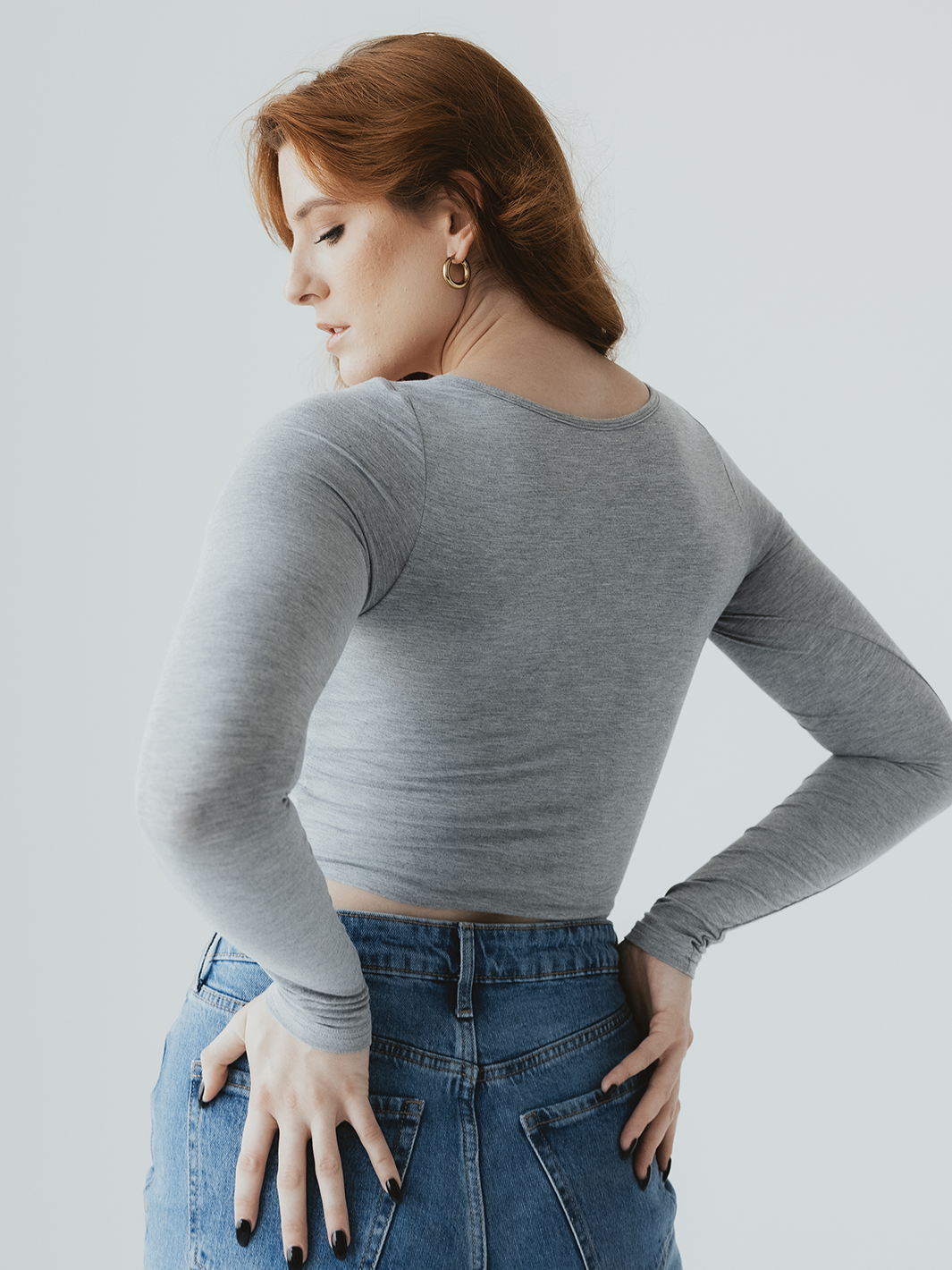 Long Sleeve Henley Brami (Crop)