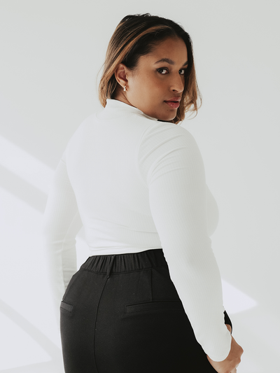 Turtleneck Peek-A-Boo Long Sleeve Brami (Crop)